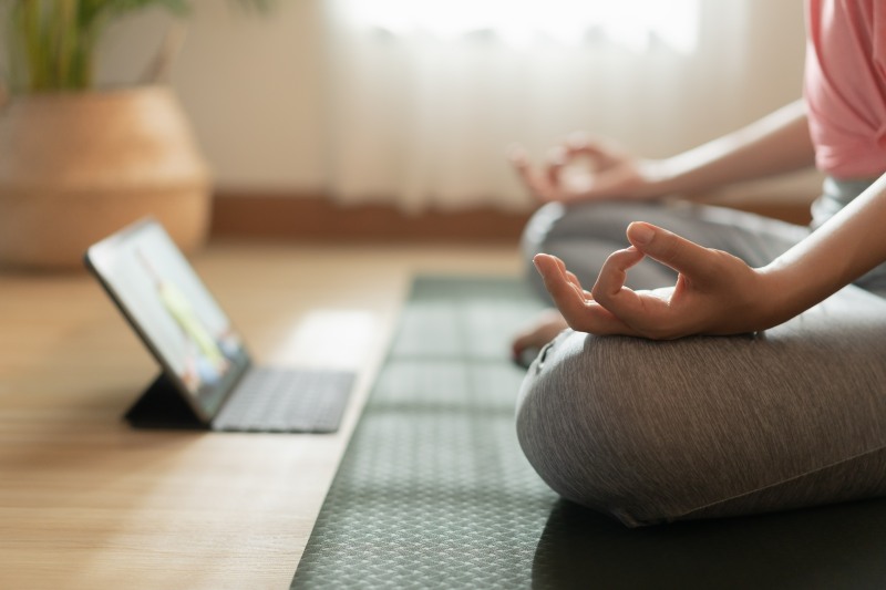 Practicing yoga online